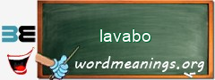 WordMeaning blackboard for lavabo